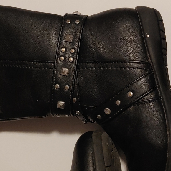 3/$25 BLACK toddler tall cowboy boots zipper and studs size 8 - Picture 2 of 9